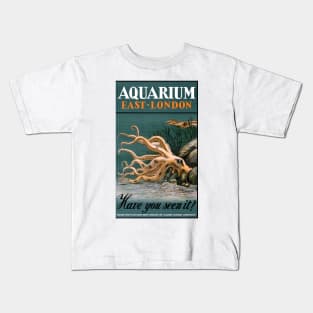 Vintage Travel Poster England London Aquarium Kids T-Shirt